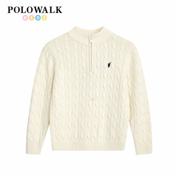 Polowalk children's clothing boys' half-zip cotton sweater