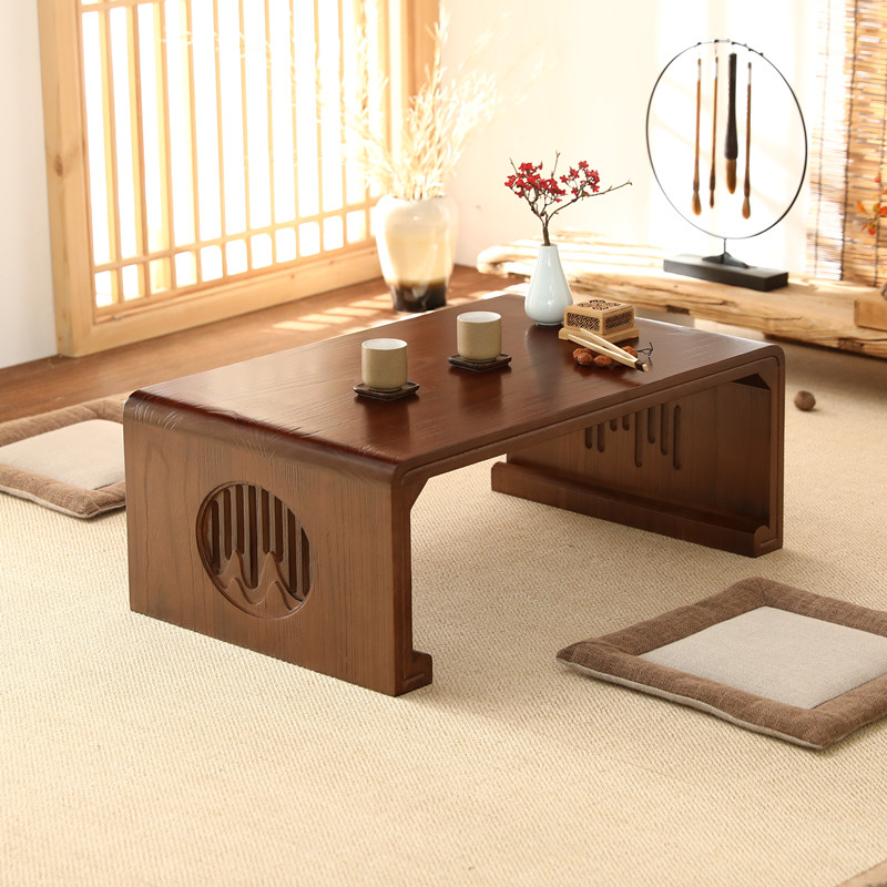 Kang table solid wooden table small tea few days Zen tatami tea table balcony floating window minimal short table