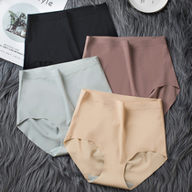 High waist briefs female ice wire pure cotton antibacterial crotch No marks large size Fat mm Belly Lady Triangle Pants Head Summer Breathable