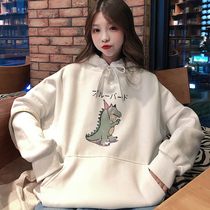 waitmore sweater female tide ins lazy wind loose Korean bf Harajuku ulzzang thickened velvet jacket winter