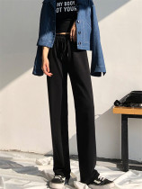 Korean Spring and Summer High Waist Pants Sports Casual Pants Womens Loose Large Size Straight Leg Mopping Pants Drape Wide Leg Trousers