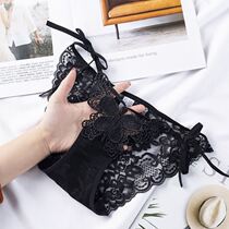 Lace Side Elastic Triangle Pants Lace Fabric Two Sides Unraveled Underwear Briefs Female Dorm Room Flanked With Fire