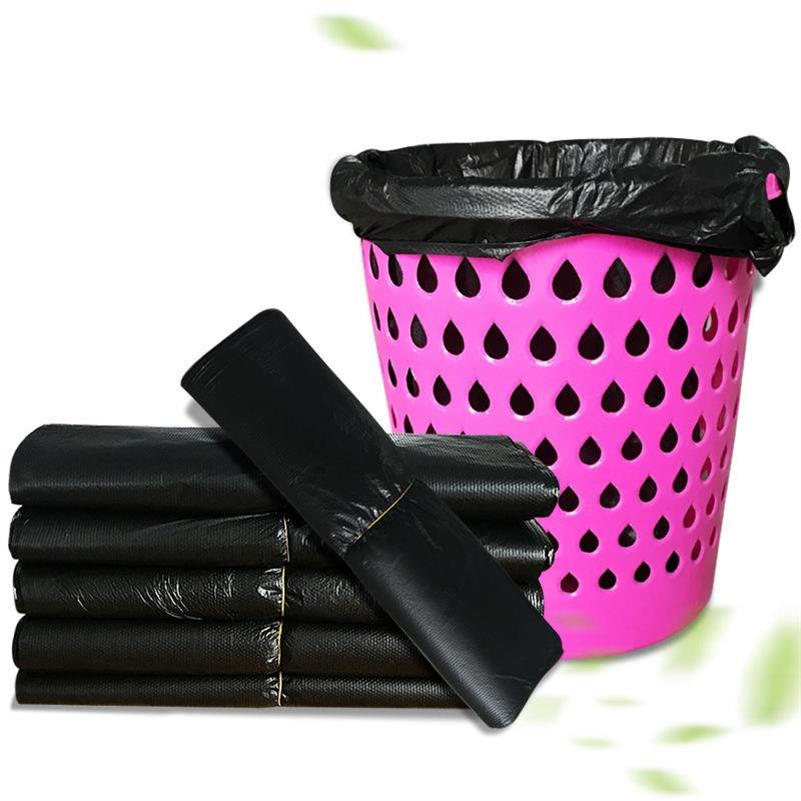 100 garbage bags rolled household disposable vest portable black dormitory pull pole pile of plastic bags