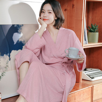 Hotel towel material Bathrobe Female spring and autumn couple long yukata than pure cotton cotton absorbent quick-drying nightgown Male summer