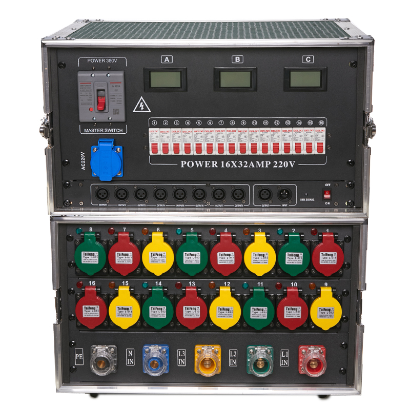 12-way power supply straight box 16-way waterproof plug-in power stage light distribution box performance engineering cabinet