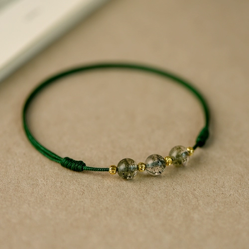 Призрачный браслет на ногу, браслет из красной нити, плетеный браслет с одной бусиной ручной работы, на удачу, простой и элегантный дизайн