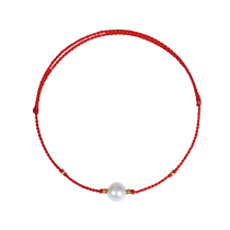 Natural Pearl 999 Pure Gold Thin Anklet for Women 2024 New Trendy Red Rope Bracelet Gold Anklet for the Year of the Pig