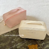 Полиуретановая вместительная и большая портативная косметичка, сумка для путешествий, сумка для хранения, подушка, изысканный стиль