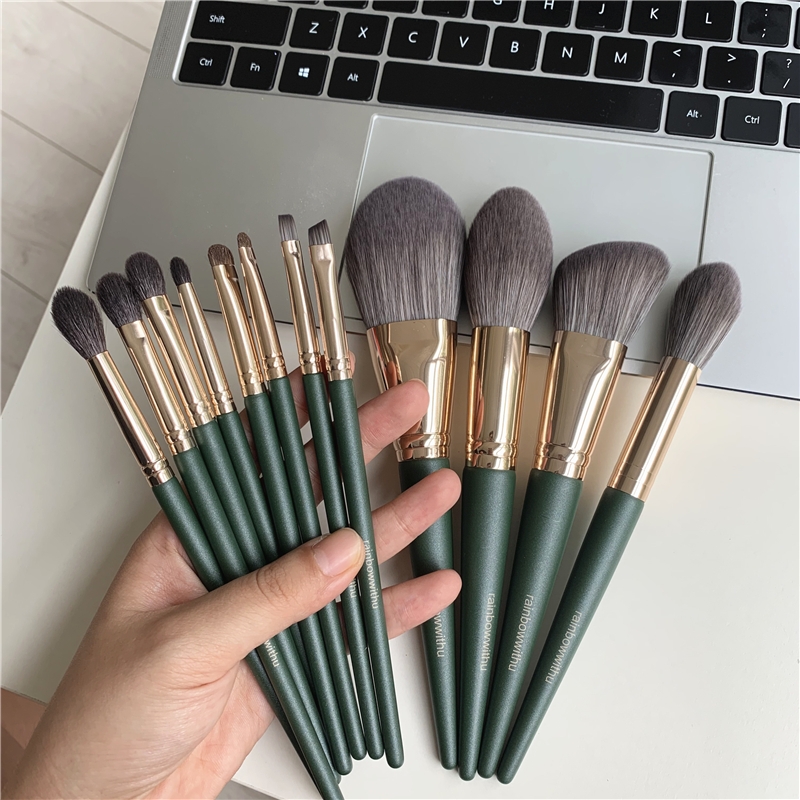 (Town Store Treasure) 12 Makeup Sleeves Brush animal hair powder brushed blush brush eye shadow brush Makeup Brush Brow Brush Lip