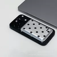 Серебряная черная горошка точки