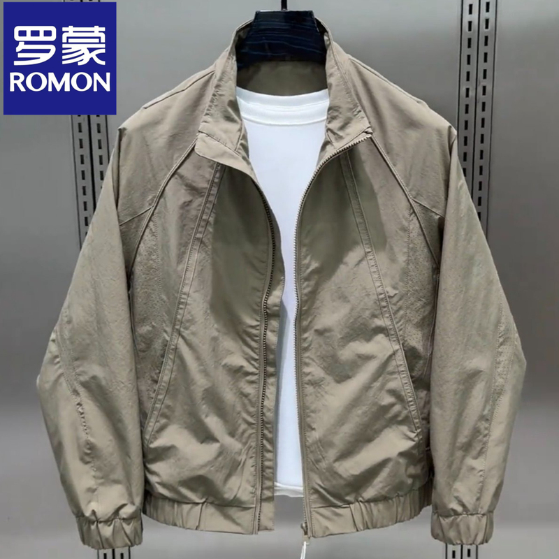 Romon Autumn Workwear Stand Collar Versatile Jacket Men's 2026 Loose Breathable Outdoor Simple Casual Jacket Romon Autumn Workwear Stand Collar Versatile Jacket Men's 2026 Loose Breathable Outdoor Simple Casual Jacket