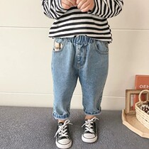 Boy Clothing Boy Pants 2022 Spring Dress New Fashion Korean Version Loose Pants Children Spring Summer Style Foreign Air Jeans