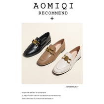 O Micky Single Shoes Woman 2022 Spring new 100 hitch working shoes Inn wind small leather shoes One foot pedal sloth shoes