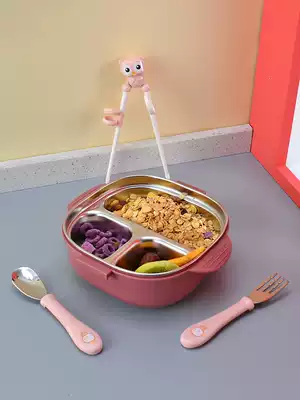 Baby tableware set children's lunch box split portable out non-staple food bowl thermos box Primary School eating bowl