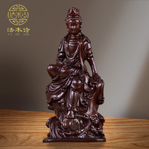 Manjusri Bodhisattva woodcarving ornaments town house to increase wealth and development wisdom Fu Luo double increase solid wood transfer gifts