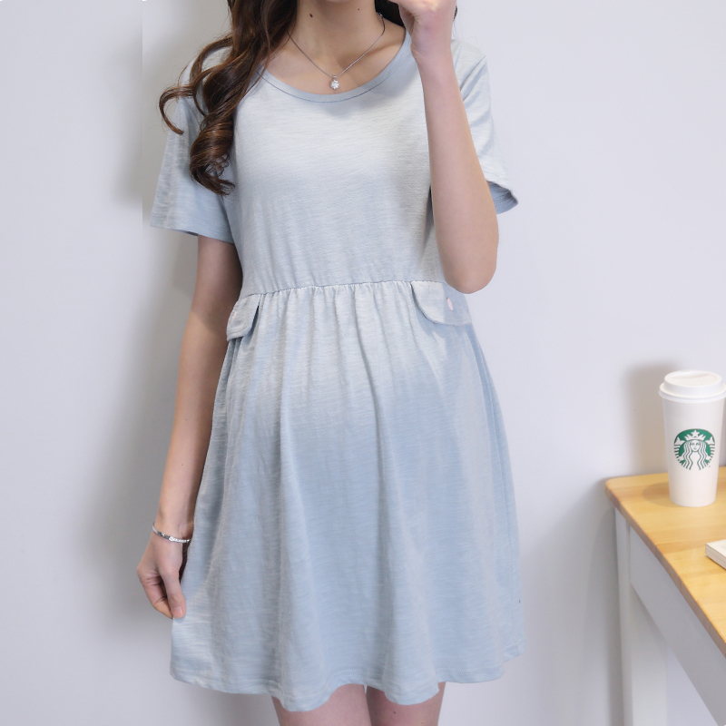 Cotton T-shirt Suweina maternity top dress summer baby bag skirt Pregnancy 4-5-6-7-8-9-October