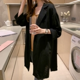 Плащ, осенний лонгслив, длинная бейсбольная форма, куртка, большой размер, в корейском стиле, средней длины