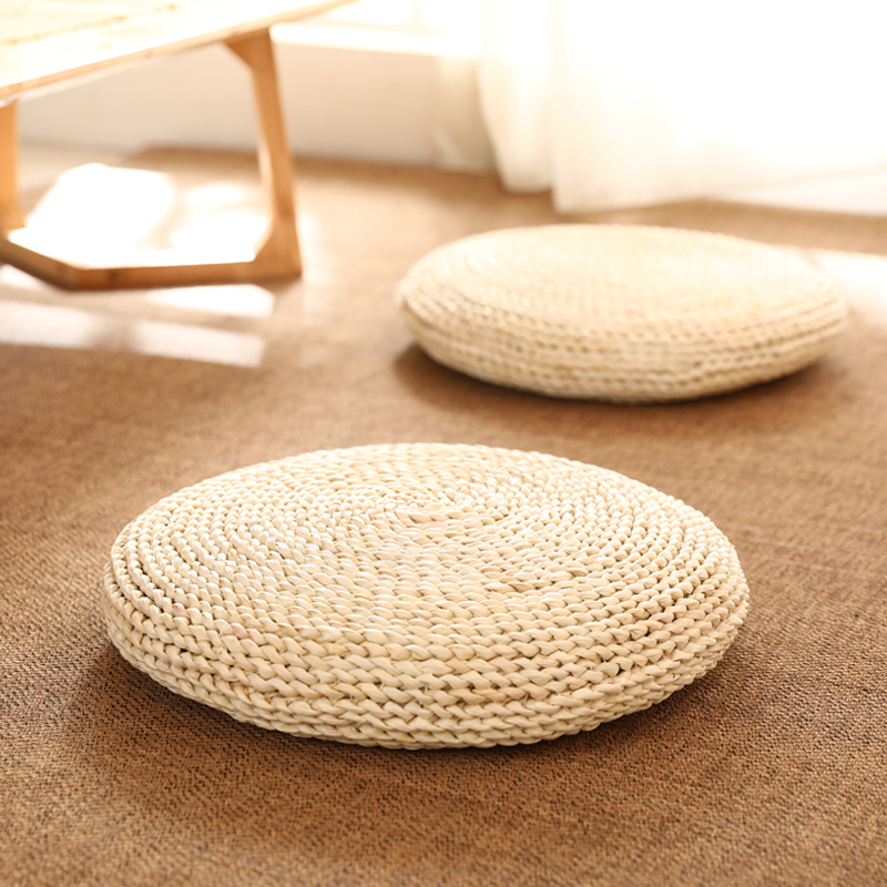 The grass-braided corn-skin knitting cushion tatami floor meditation mat floating window fukmenting household