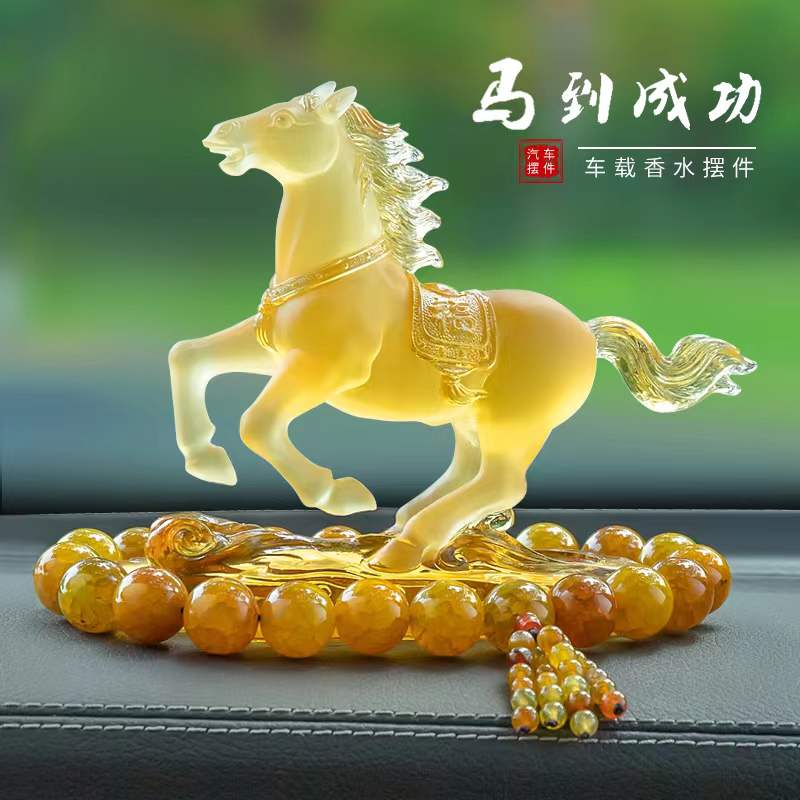 2022 new car creative horse to success interior accessories car ornaments men's high-end perfume seat decoration supplies