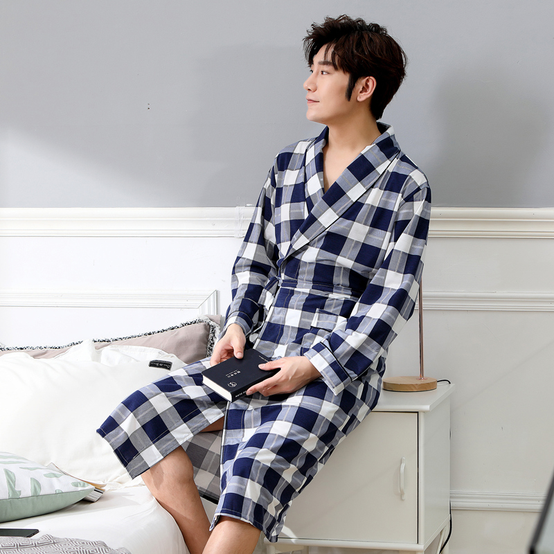 Đàn ông Long Sleeve mềm Robes Áo choàng tắm Sherrobe Lounge ngủ.