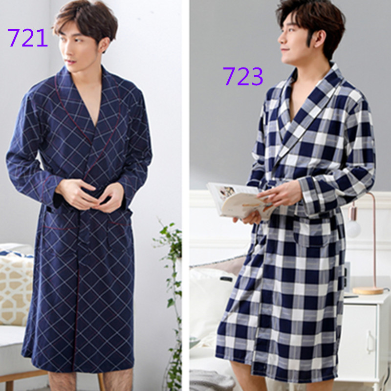 Đàn ông Long Sleeve mềm Robes Áo choàng tắm Sherrobe Lounge ngủ.