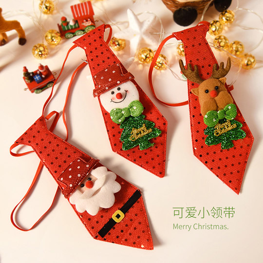 Santa Claus children's tie will shine 2021 new cute boy and girl holiday gift decorative bow tie