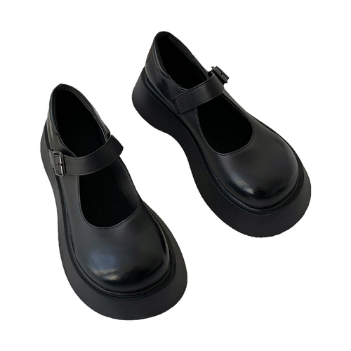 Летняя высокая обувь для кожаной обуви в английском стиле на платформе, в британском стиле, 2025 года