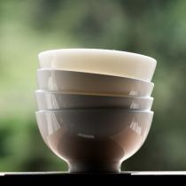 Defied goat fat jade lard white ivory white ivory white ceramic thickened without hot-hand Chinese home rice bowl soup bowl cutlery
