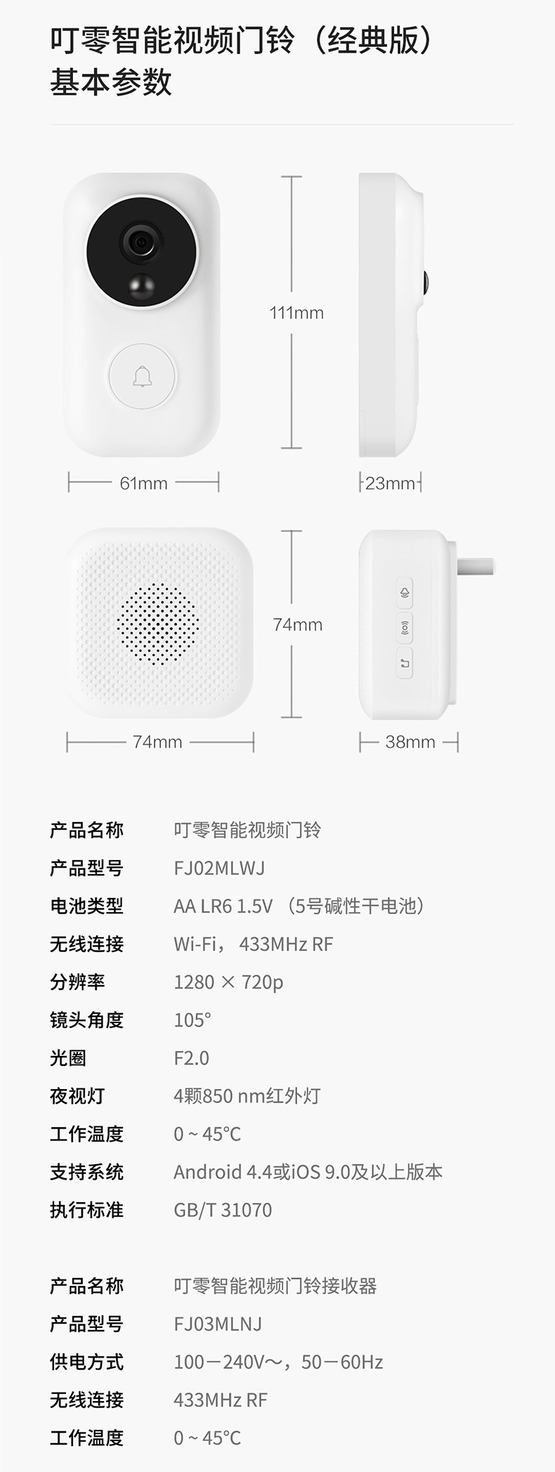 小米生态链 叮零 S增强版智能可视门铃 图21