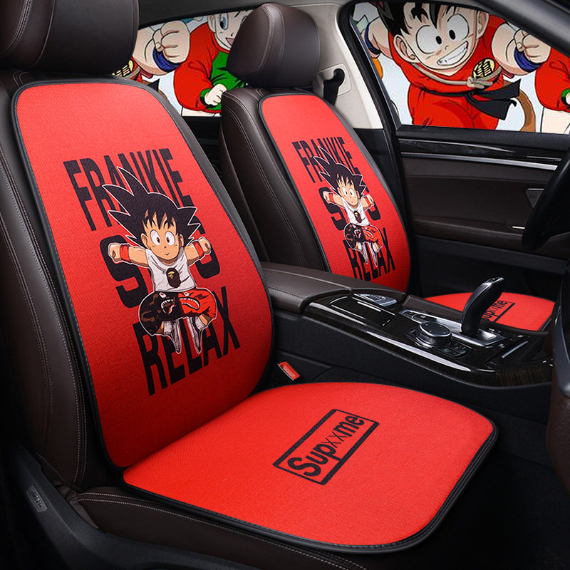 Cartoon Tide Car Cushion Single Seat Single Sheet Three Pieces Winter Plush Four Seasons Universal Linen Five Car Cushions