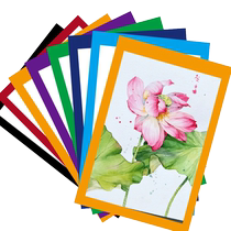 8K border cardboard with border rectangular color cardboard eight-open childrens kindergarten art painting paper black and white painting hand-painted special paper framed framed lens cardboard outer square inner circle white