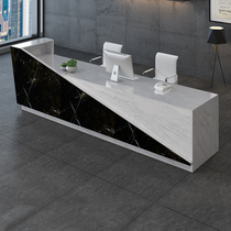 Simple modern atmosphere beauty salon front desk special-shaped paint cashier art education training machine reception bar