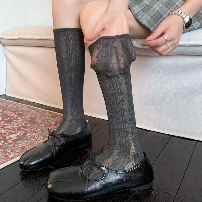 Korean Style Socks Are Waiting for You! New Breathable Korean Style ins Calf Socks for Spring and Autumn, Retro Versatile Seamless Slouch Socks