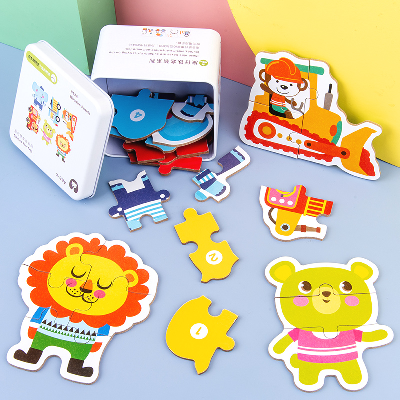 Wooden jigsaw puzzles for children early education educational toys baby intelligence development shape building blocks kindergarten gifts