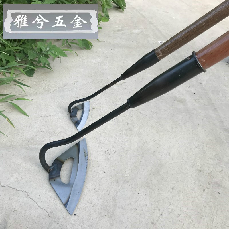 Hoe household weeding, land reclamation, weeding artifact shovel all-steel thickened wood handle shovel grass loosening tools for garden