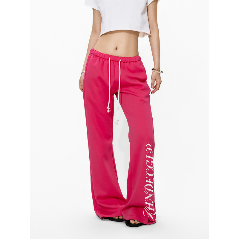S3T5 Letter Print Low Waist Drawstring Flared Sweatpants Women's Summer American Style Slim Fit Straight Casual Pants ins S3T5 Letter Print Low Waist Drawstring Flared Sweatpants Women's Summer American Style Slim Fit Straight Casual Pants ins