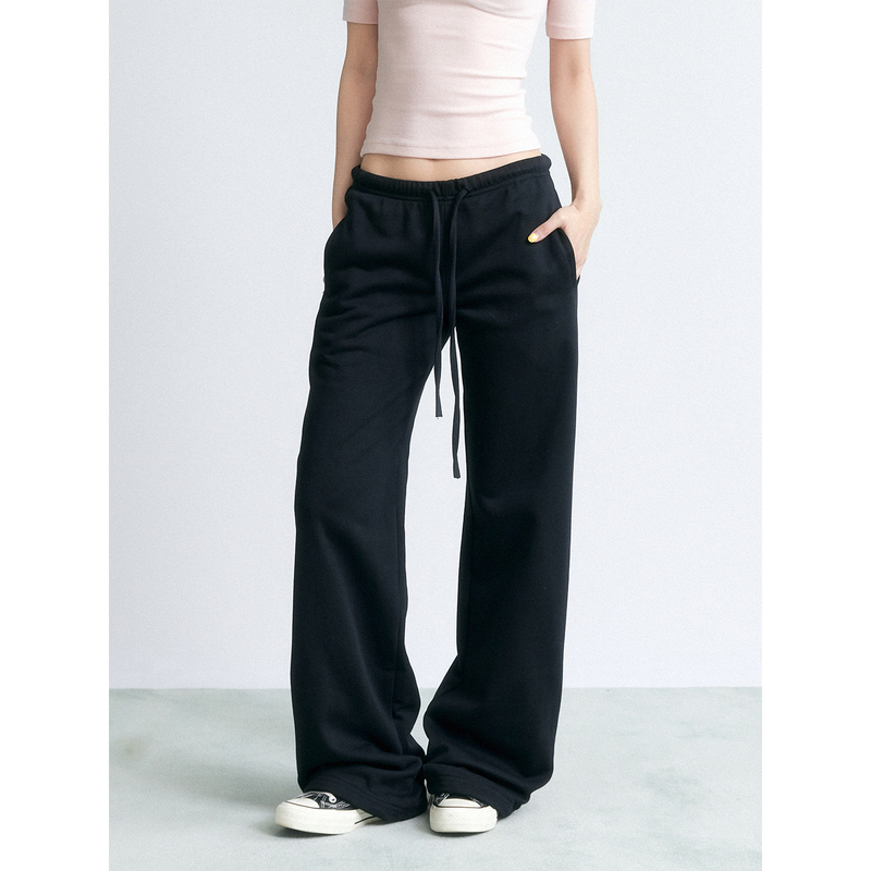 S3T5 American-Style Low-Waist Straight-Leg Drawstring Thin Sweatpants, Versatile for Autumn, with a Relaxed and Loose Fit, Suitable for Casual Wear and Walking