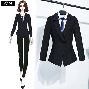 Uniform workwear black business attire women's small suit suit small suit jacket female white-collar office worker