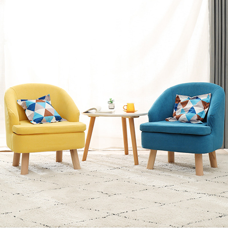 Single Sofa Chair Nordic Simple Modern Leisure Lazy Fabric Living Room Balcony Bedroom Children's Small Sofa Chair