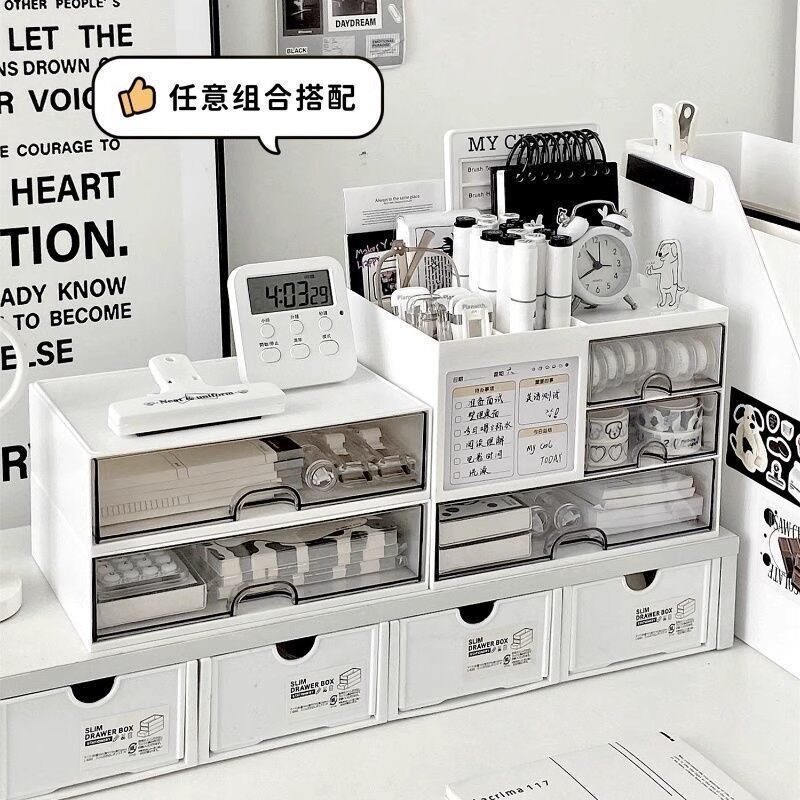 Desktop Pen Holder Storage Box Drawer-Type Multi-Layer Stationery Organizer Office Student Workstation Acrylic Storage Rack Desktop Pen Holder Storage Box Drawer-Type Multi-Layer Stationery Organizer Office Student Workstation Acrylic Storage Rack