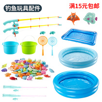 Fishing toys Children magnetic fishing rod inflatable fish pond male and female children park stalls luminous fishing accessories wholesale