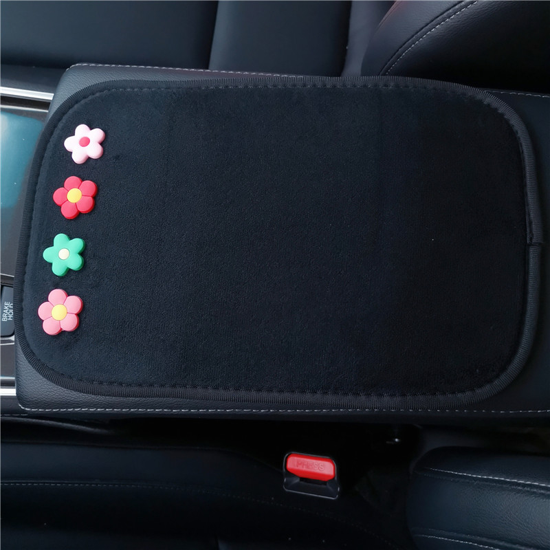 Korean car cute armrest box cushion set central decoration cartoon armrest cushion female car universal car armrest cushion