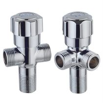 One-in-two-out three-way angle valve All copper one-in-two washing machine water separator valve three-head through double outlet