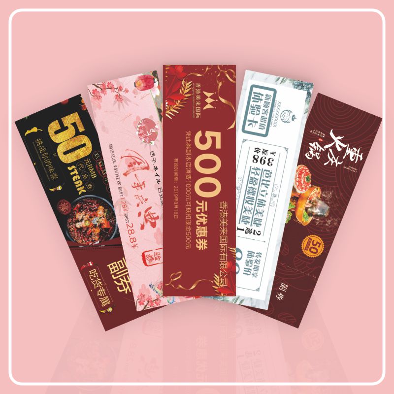 Coupon Booking Lottery Ticket Cash Arrival Vouchers for promotional card Design Print customised Daikin vouchers
