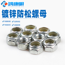 Galvanized hexagonal anti-loose nut nylon rubber ring screw cap Self-locking screw cap M2M2 5M3M5M6M8M10
