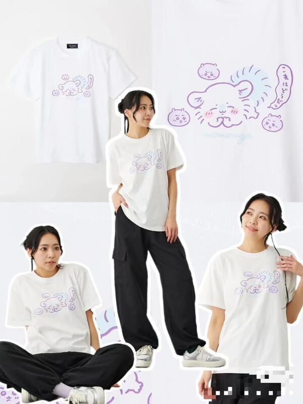 Chestnut Forced Wine Chiikawa2024 Summer Japanese Trendy Brand Cartoon Short-Sleeved T-Shirt Loose and Versatile Cotton Top