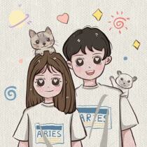 Q version of the hand-painted avatar draft design animation painting Live photo customization for couples wedding gifts on behalf of painting