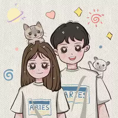 Q version of the hand-painted avatar draft design Anime painting real-life photo customization for couples wedding gifts to replace painting