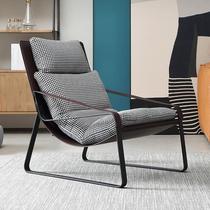 Saddle leather single sofa chair living room home balcony recliner single chair internet celebrity designer leisure chair