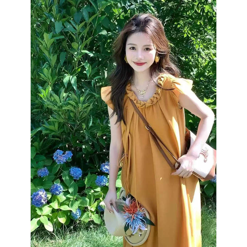 Maternity Wear for Women in Summer, Comfortable and Trendy Dresses for Pregnant Moms, Loose-Fitting Dresses That Cover the Belly Without Showing Pregnancy, Stylish and Photogenic Long Dresses